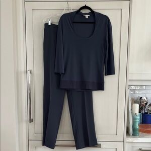 Joseph Ribkoff Tall Bluish Grey Top and Pant Suit